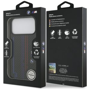 Dėklas BMW M Kevlar Lines & Logo MagSafe Apple iPhone 17 Pro Max juodos spalvos - Image 8