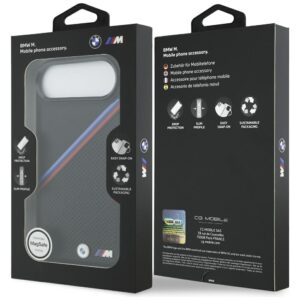 BMW M Tricolor Metal Logo MagSafe dėklas Apple iPhone Air juodos spalvos - Image 8