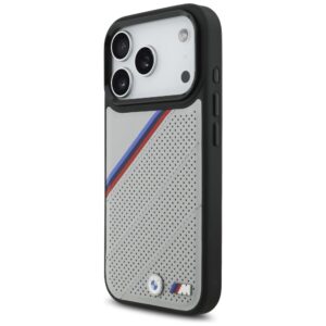 BMW M Tricolor Metal Logo MagSafe dėklas Apple iPhone 17 Pro pilkos spalvos - Image 2