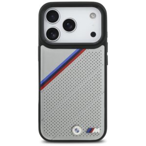 BMW M Tricolor Metal Logo MagSafe dėklas Apple iPhone 17 Pro pilkos spalvos - Image 3