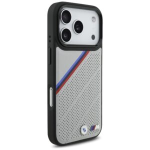 BMW M Tricolor Metal Logo MagSafe dėklas Apple iPhone 17 Pro pilkos spalvos - Image 4