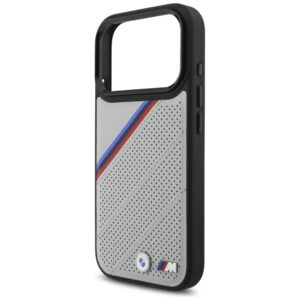BMW M Tricolor Metal Logo MagSafe dėklas Apple iPhone 17 Pro pilkos spalvos - Image 6