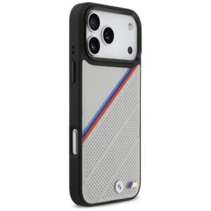 BMW M Tricolor Metal Logo MagSafe dėklas Apple iPhone 17 Pro Max pilkos spalvos - Image 4