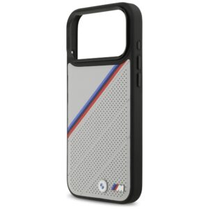 BMW M Tricolor Metal Logo MagSafe dėklas Apple iPhone 17 Pro Max pilkos spalvos - Image 6