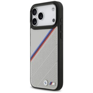 BMW M Tricolor Metal Logo MagSafe dėklas Apple iPhone 17 Pro Max pilkos spalvos - Image 2