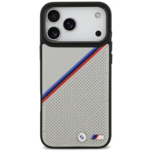 BMW M Tricolor Metal Logo MagSafe dėklas Apple iPhone 17 Pro Max pilkos spalvos - Image 3