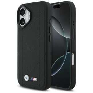 Dėklas BMW M Quilted Logo MagSafe Apple iPhone 17 juodos spalvos - Image 1