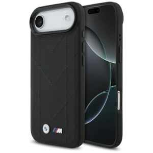 Dėklas BMW M Quilted Logo MagSafe Apple iPhone 17 Air juodos spalvos