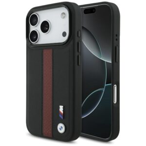 Dėklas BMW M Perforated Stripe Logo MagSafe Apple iPhone 17 Pro red