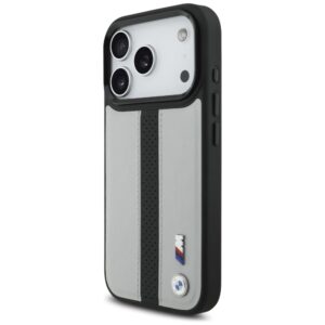 Dėklas BMW M Perforated Stripe Logo MagSafe Apple iPhone 17 Pro gray - Image 2