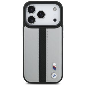 Dėklas BMW M Perforated Stripe Logo MagSafe Apple iPhone 17 Pro gray - Image 3