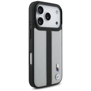 Dėklas BMW M Perforated Stripe Logo MagSafe Apple iPhone 17 Pro gray - Image 4