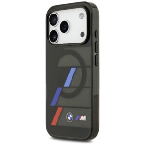 BMW M IML Metal Buttons Tricolor Lines MagSafe dėklas Apple iPhone 17 Pro juodos spalvos - Image 2