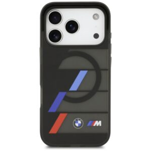 BMW M IML Metal Buttons Tricolor Lines MagSafe dėklas Apple iPhone 17 Pro juodos spalvos - Image 3