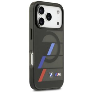 BMW M IML Metal Buttons Tricolor Lines MagSafe dėklas Apple iPhone 17 Pro juodos spalvos - Image 4