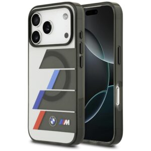 BMW M IML Metal Buttons Tricolor Lines MagSafe dėklas Apple iPhone 17 Pro Max Anthracite - Image 1