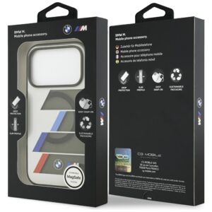 BMW M IML Metal Buttons Tricolor Lines MagSafe dėklas Apple iPhone 17 Pro Max Anthracite - Image 8