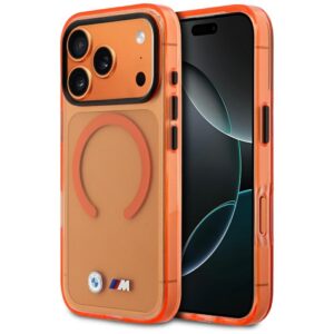 Dėklas BMW M IML Metal Logos MagSafe skirtas Apple iPhone 17 Pro oranžinės spalvos - Image 1