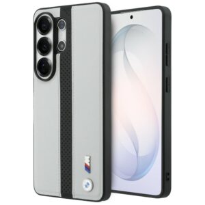 Dėklas BMW Perforated Stripe Logo MagSafe Samsung Galaxy S26 Ultra pilkos spalvos