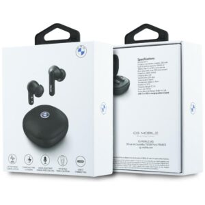 Ausinės Bluetooth TWS BMW Leather Metal Logo ENC juodos spalvos - Image 6