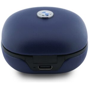 Ausinės Bluetooth TWS BMW Leather Metal Logo ENC mėlynos spalvos - Image 4
