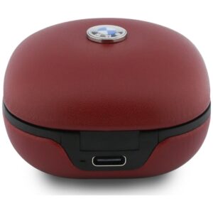 Ausinės Bluetooth TWS BMW Leather Metal Logo ENC raudonos spalvos - Image 4