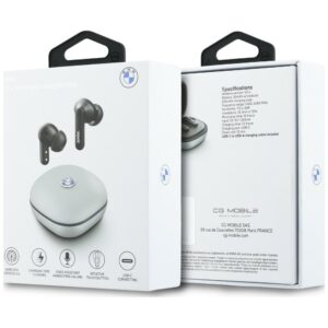 Ausinės Bluetooth TWS BMW Leather Metal Logo ENC taupe - Image 6