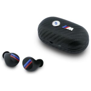 Ausinės Bluetooth TWS BMW Carbon Metal Logo ENC juodos spalvos - Image 1