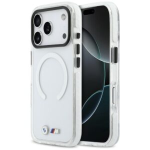 Dėklas BMW M IML Shockproof Metal Logos MagSafe Apple iPhone 17 Pro Max skaidrus