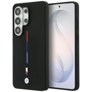 Dėklas BMW M Silicone Tricolor Line MagSafe Samsung Galaxy S26 Ultra juodos spalvos