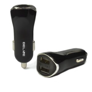 Automobilinis įkroviklis Beline 2xUSB 2,1A juodos spalvos (only head)