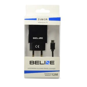 Laidinis įkroviklis Beline 2xUSB + microUSB 2A juodos spalvos - Image 2