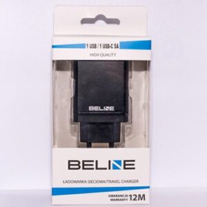 Laidinis įkroviklis Beline 1xUSB i 1xUSB-C 5A 18Wjuodos spalvos/juodos spalvos (only head) - Image 2