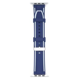 Beline Apple Watch Solid Silicone apyrankė42/44/45/49mm Navy/baltos spalvos - Image 2