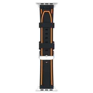 Beline Apple Watch Solid Silicone apyrankė42/44/45/49mm oranžinės spalvos/juodos spalvos - Image 2