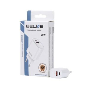 Beline Charger 1x USB-C + 1x USB 20Wbaltos spalvos (only head) PD 3.0 + QC 3.0 BLN2CW20 - Image 3