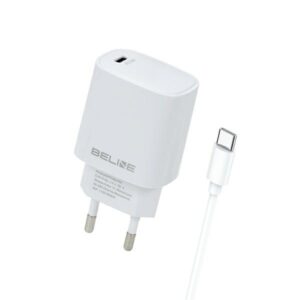 Beline Charger 1x USB-C 20W + cableUSB-C baltos spalvos /baltos spalvos PD 3.0 BLNCW20C - Image 1