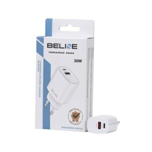 Beline Charger 1x USB-C + 1x USB 30Wbaltos spalvos (only head) PD 3.0 + QC 3.0 BLN2CW30 GaN - Image 3