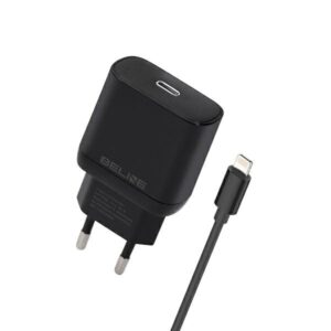 Beline Charger 1x USB-C 30W + lightning cable juodos spalvos /juodos spalvos PD 3.0 BLNCB30L GaN - Image 1