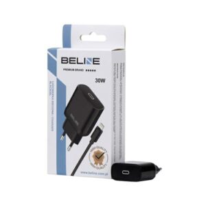 Beline Charger 1x USB-C 30W + lightning cable juodos spalvos /juodos spalvos PD 3.0 BLNCB30L GaN - Image 3