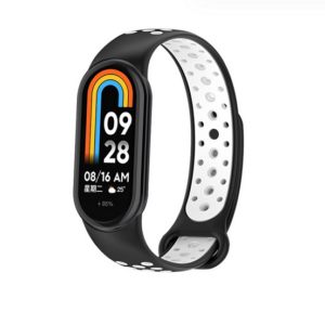 Beline Mi Band 10/9/8 design apyrankė juodos spalvos-baltos spalvos - Image 1