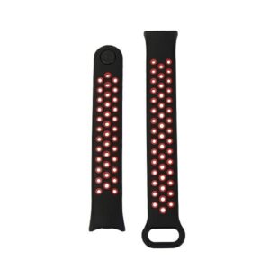 Beline Mi Band 10/9/8 design apyrankė juodos spalvos-red - Image 2