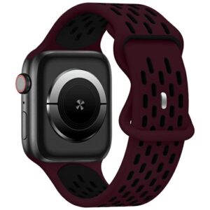 Beline Apple Watch New SportSilicone apyrankė 38/40/41mm Burgundy-juodos spalvos Wine Red/juodos spalvos Box - Image 1