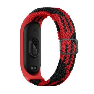Beline Mi Band 10/9/8 Nylon apyrankė juodos spalvos-Red - Image 2