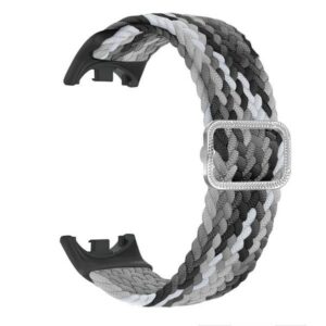 Beline Mi Band 10/9/8 Nylon apyrankė juodos spalvos-baltos spalvos - Image 1