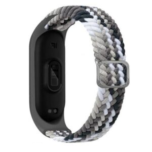 Beline Mi Band 10/9/8 Nylon apyrankė juodos spalvos-baltos spalvos - Image 2