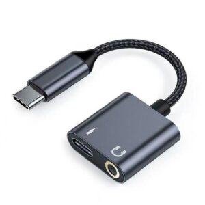 Beline Splitter Adapteris USB-C to USB-C/Jack 3.5mm 60W black/black DAC BLNAA01 - Image 2