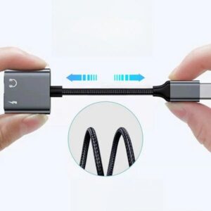 Beline Splitter Adapteris USB-C to USB-C/Jack 3.5mm 60W black/black DAC BLNAA01 - Image 3