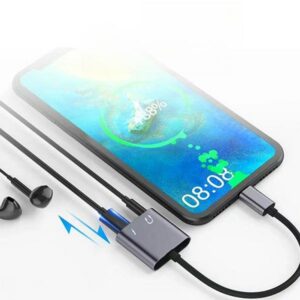 Beline Splitter Adapteris USB-C to USB-C/Jack 3.5mm 60W black/black DAC BLNAA01 - Image 4