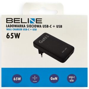 Beline Charger 1x USB-C + 1x USB 65W juodos spalvos (only head) PD 3.0 + QC 3.0 BLN2CW65 - Image 5